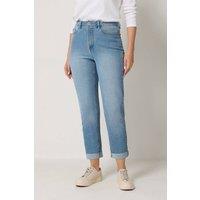 M&Co Women's Cropped Boyfriend Jeans in Light Blue | Size: 14