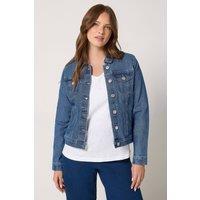 M&Co Women's Button Up Denim Jacket in Mid Blue | Size: 10