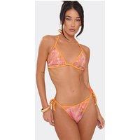 EGO Women's Contrast Bikini Top in Tangerine | Size: XS