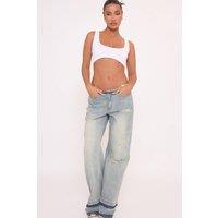 EGO Women's Straight Leg Denim Jeans in Pale Blue | Size: 12
