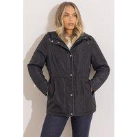 Klass. Women's Teddy Lined Hooded Jacket in Black | Size: XL