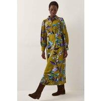 Monsoon Women's Sonya Floral Print Midi Dress Green | Size: 18