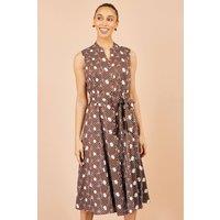 Yumi Women's Cotton Embroidery Shirt Dress in Brown | Size: 8