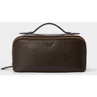 OSPREY LONDON Women's The Jet Set Leather Washbag in Brown