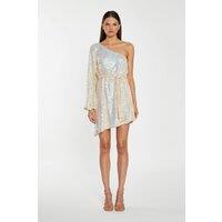 Shnoo Women's Asymmetric Mini-Dress in White | Size: 10
