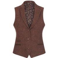 TruClothing Women's Tweed Waistcoat Herringbone 1920's in Camel | Size: 12
