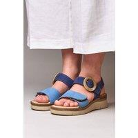 Moshulu Women's 'Penhale' Two-toned flexible sandals in Indigo | Size: 6.5