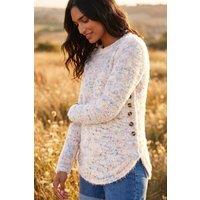Roman Women's Nep Curved Hem Jumper in Coral | Size: 10