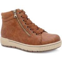 Pavers Women's Lace Up Boots With Side Zip in Tan | Size: 5