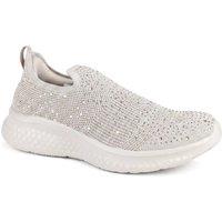Pavers Women's Wide Fit Memory Foam Easy Step In Trainers in Beige | Size: 5