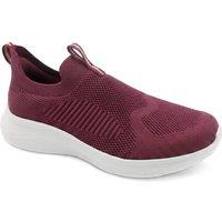 Pavers Women's Wide Fit Memory Foam Easy Step In Trainers in Burgundy | Size: 4
