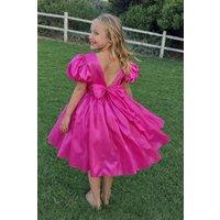 Lilly + Bo Girl's Cinnamon in Fuchsia Party Girl or Flower Girl Dress in Pink | Size: 3-4 Years
