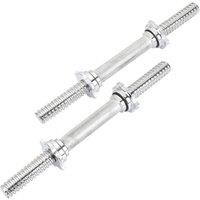 FLAVORA Dumbbell Bar 14 With Spinlock Collars Weight Lifting Bars in Silver | Size: 0-12 m