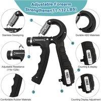 NESTLUNE 6PCS Grip Strengthener Kit Adjustable Forearm Strengthener in Black | Size: 0-18 m