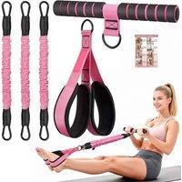 KORVIXA Multifunction Yoga Pedal Resistance Band With Handle in Pink | Size: 0-12 m