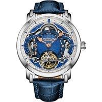 STHRLING Original Men's Celestial Timekeeper 1017 Dual Time Automatic 44mm Skeleton Watch in Blue