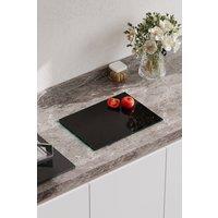 Living and Home Tempered Glass Chopping Board Worktop Saver with Non-Slip Foot Pads in Black