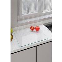 Living and Home Tempered Glass Chopping Board Worktop Saver with Non-Slip Foot Pads in Clear