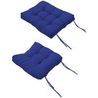 H&O Direct 2 Pcs Outdoor Garden Chair Cushion in Navy