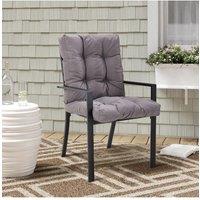 Garden Sanctuary 106cm W x 53cm D Waterproof Sunproof Thickened All-in-One Dining Chair Cushion, Dark Grey | Size: 106 cm W x 53 cm D