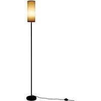 Living and Home Linen Lampshade E27 Floor Lamp in Black