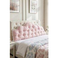 Living and Home Upholstered Headboard Pillow with Ruffle Trim in Pink