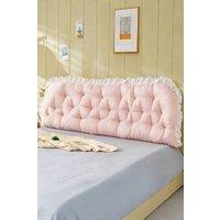 Living and Home Ruffled Tufted Princess-Style Bed Backrest Pillow in Pink