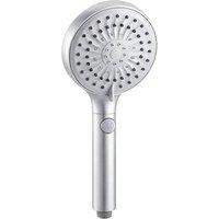 Living and Home G1/2 Handheld 5 Spray Modes High Pressure Shower Head in Silver