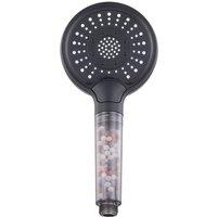 Living and Home G1/2 Handheld High Pressure Shower Head with 3 Spray Modes in Black
