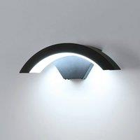 Pheashine U-Shaped Outdoor Wall Light, 24W Cool White, Waterproof, No Sensor in Black