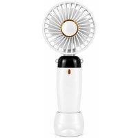 Dyzi Portable Handheld Mini Fan Rechargeable with Stand USB C 3 Speed in White