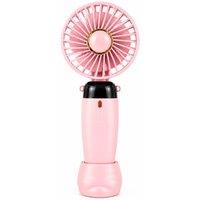 Dyzi Portable Handheld Mini Fan Rechargeable with Stand USB C 3 Speed in Pink
