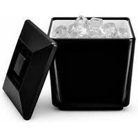 Chabrias Ltd 4L Black Square Insulated Ice Bucket with Lid & Drainage Liner