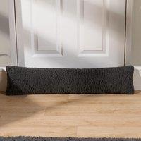 OHS Draught Excluder Door Insulator Window Snake Draft Teddy Stopper Energy Saving in Charcoal