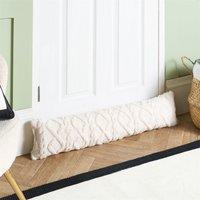 OHS Cable Knit Design Teddy Fleece Decorative Draught Excluder in Cream