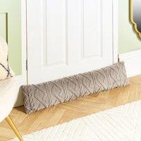 OHS Cable Knit Design Teddy Fleece Decorative Draught Excluder in Grey