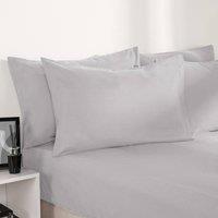 OHS Plain Bed Sheet Microfibre Deep Fitted Soft in Silver | Size: Single
