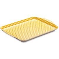 Zeal Premium Melamine Gingham Tray, 27 x 21cm in Mustard | Size: 27 x 21 cm