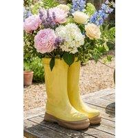 Dibor Large Yellow Wellington Boot Indoor Outdoor Garden Planter Flower Pot H29.5 x W24cm
