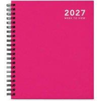 MANTRARAJ 2027 Diary A5 Size Wiro Week to View Bright Diary Planner Organizer in Pink
