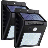 ENER-J Solar Powered Motion Sensor Wall Lights Waterproof Bright Wireless (2 Pack) in White
