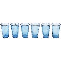 Verano Spanish Ceramics Beyond The Sea Kitchen Dining Drinking 6 Glass Tumblers 300ml in Blue