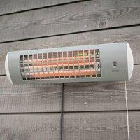 Primrose 1.8kW IPX4 Wall Mounted Quartz Bulb Electric Tube Heater w/ 3 Power Settings in White
