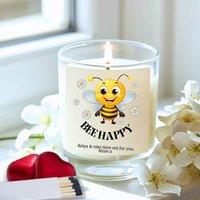 Aye Do Gifts Personalised Bee Happy Candle Gift Set | Friend Sister Mum in White