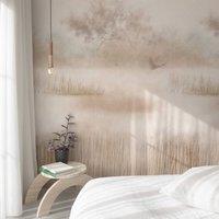 Grandeco Ibera Misty Marshland 3 panel repeatable Mural 1.59 x 2.8m in Pink | Size: 1 Pack