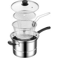 SPETLEK Non Stick Chip Pan Deep Fat Fryer in Silver