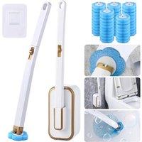 SPETLEK Disposable Toilet Brush & Holder Set Toilet Bowl Cleaning System in White