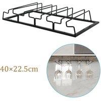 SPETLEK Hanging Wine Glass Shelf Holder 4Slots 40 x 22.5cm in Black | Size: 40 x 22.5 cm