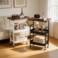 SPETLEK White Kitchen Trolley Cart with Rolling Wheels | Size: 100 cm x 60 cm