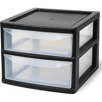 FLAVORA A4 2 Drawer Unit-PLASTIC STORAGE DRAWERS in Black | Size: 500mm